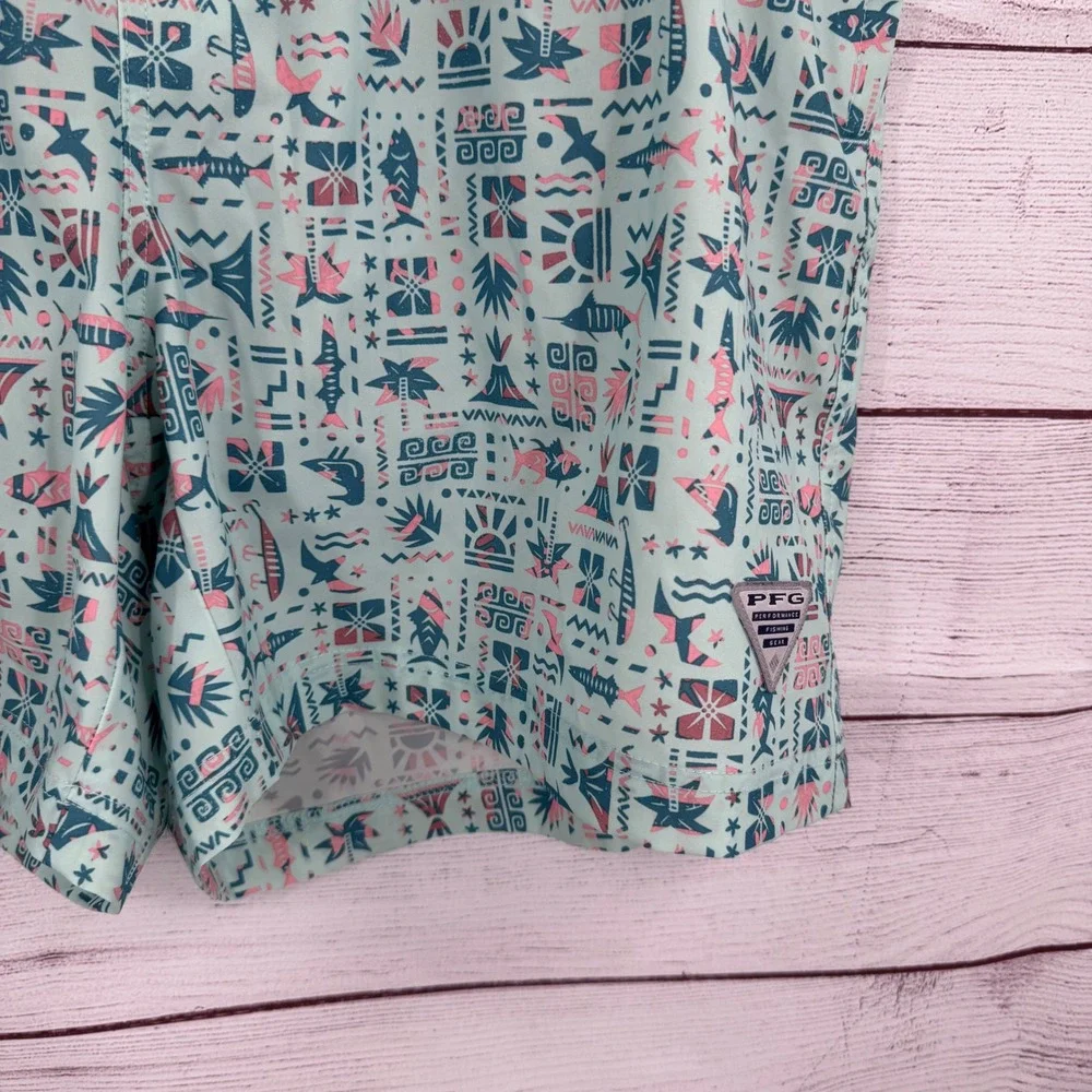 Columbia PFG Swim Trunks Shorts Mens XL Performance Fish Fishing Gear Patterned‎